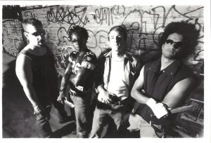 Impact's Macbeth. Pictured: Steven Epperson, Skyler Cooper, Pete Caslavka, and Casey Jackson. Photo by Kevin Berne.