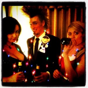 Jax Steager, Impact's resident lighting designer, Read Tuddenham, our production manager, and Sarah Coykendall, one of our resident actors.