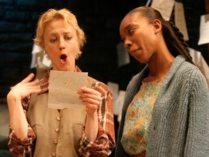 Sarah Dandridge as Rosalind and Francesca Choy-Kee as Celia in the Cincinnati Playhouse in the Park’s production of As You Like It. Photo by Sandy Underwood.