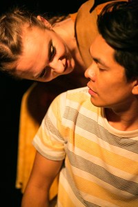 The show we closed in December, The Dragon Play by Jenny Connell Davis. I knew I wanted to produce this play by the time I was 15 pages into the script. It was so satisfying to see audiences fall in love with the show night after night. This was a deeply satisfying artistic experience for me personally and, I hope, our artists. Lindsey Schmeltzer as Dragon Girl and Jed Parsario as Boy, photo by Cheshire Isaacs.