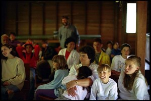 People gathered for a Quaker meeting. Photo cred: Philip Greenspun